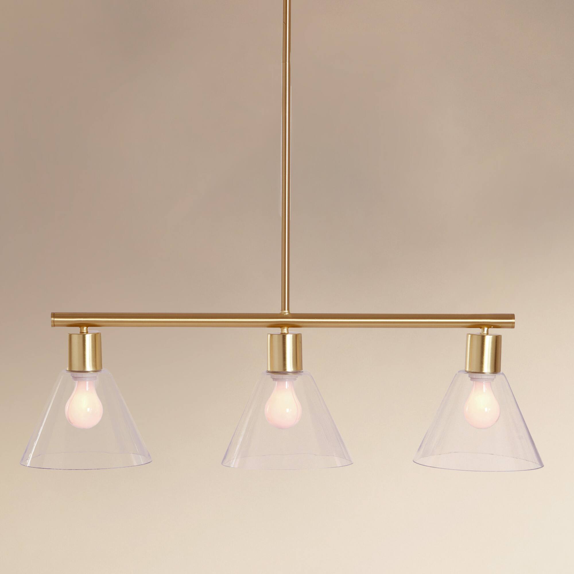 Hello Honey® Brushed Gold Modern Linear Ceiling Light